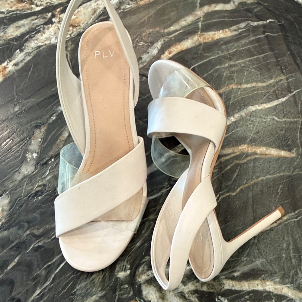 Women's Cream Slingback Heels PLV